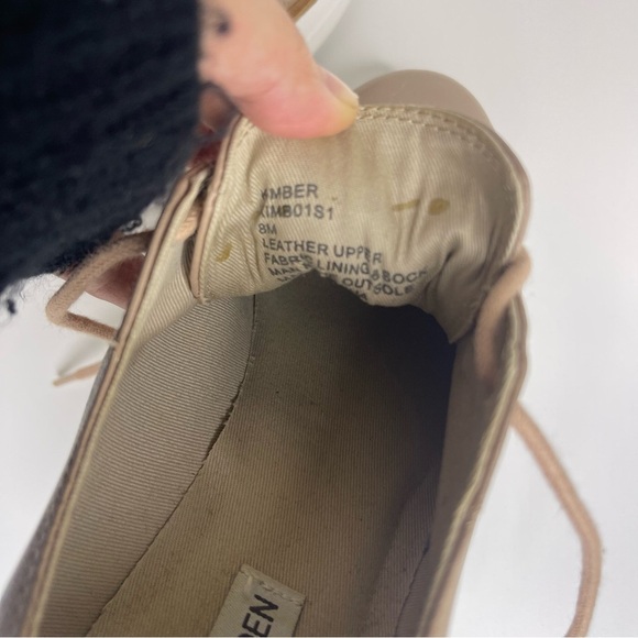 Steve Madden Women’s 8 Kimber Platform Wedge Oxfords Nude Brown Leather Shoes - Picture 11 of 11